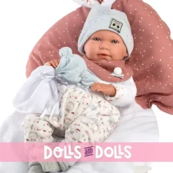 Poupée Llorens 40 cm - Nouveau-né Mimi crybaby avec coussin champignon