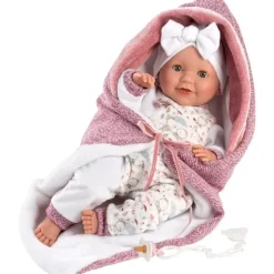 Poupée Llorens 40 cm - Nouveau-né Heidi crybaby avec couverture