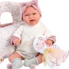 Poupée Llorens 40 cm - Nouveau-né Mimi sourit avec nacelle dino