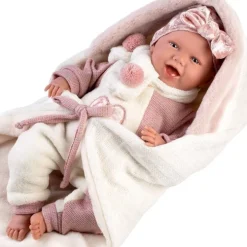 Poupée Llorens 42 cm - Nouveau-né Mimi Smiles avec couverture