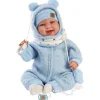 Poupée Llorens 44 cm - Nouveau-né Talo sourit avec pyjama ourson bleu