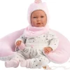 Poupée Llorens 40 cm - Nouveau-né Mimi crybaby avec coussin lune rose