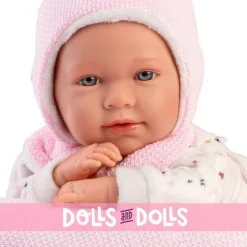 Poupée Llorens 40 cm - Nouveau-né Mimi crybaby avec coussin lune rose