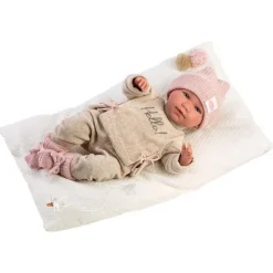 Poupée Llorens 40 cm - Nouveau-né Mimi crybaby "Hello" avec coussin