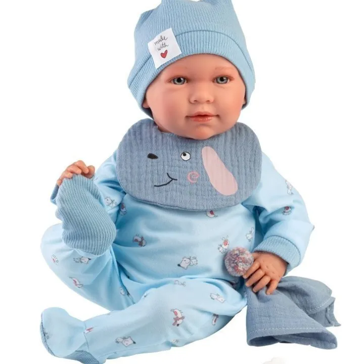 Poupée Llorens 40 cm - Nouveau-né Mimo crybaby avec barboteuse chien