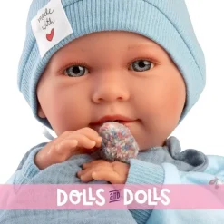Poupée Llorens 40 cm - Nouveau-né Mimo crybaby avec barboteuse chien