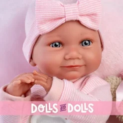 Poupée Llorens 40 cm - Nouveau-né Nica con cojín rosa con osito