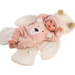 Poupée Llorens 36 cm - Ours rose qui pleure nouveau-né