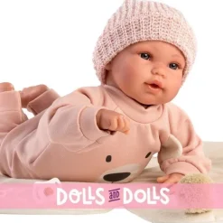 Poupée Llorens 36 cm - Ours rose qui pleure nouveau-né