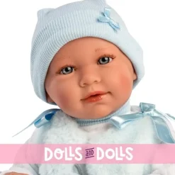Poupée Llorens 40 cm - Pleurer "Mimo" nouveau-né avec nacelle bleu clair