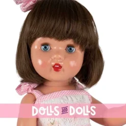 Poupée Mariquita Pérez 50 cm - Avec robe et sac vichy rose