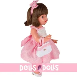 Poupée Mariquita Pérez 50 cm - Avec robe et sac vichy rose
