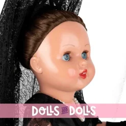 Poupée Mariquita Pérez 50 cm - Avec robe noire et châle espagnol