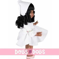 Poupée Mariquita Pérez 50 cm - Afro-américaine en robe blanche