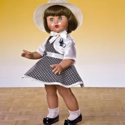 Poupée Mariquita Pérez 50 cm - Avec robe et chapeau à losanges