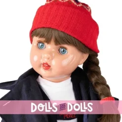 Poupée Mariquita Pérez 50 cm - Avec manteau bleu marine