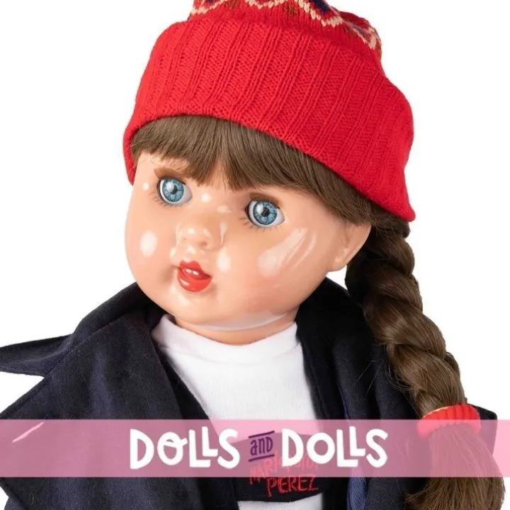 Poupée Mariquita Pérez 50 cm - Avec manteau bleu marine