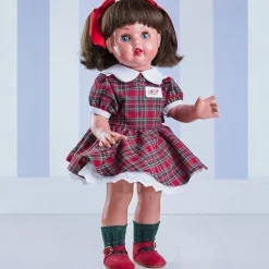 Poupée Mariquita Pérez 50 cm - Avec ensemble écossais rouge et vert