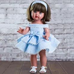Poupée Mariquita Pérez 50 cm - Avec robe bleue à volants