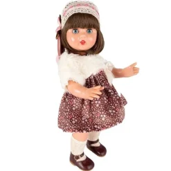 Poupée Mariquita Pérez 50 cm - Avec robe marron à petites fleurs