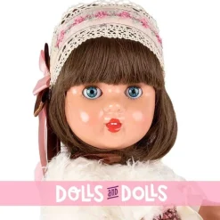 Poupée Mariquita Pérez 50 cm - Avec robe marron à petites fleurs