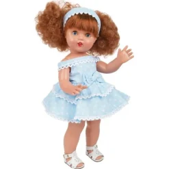 Poupée Mariquita Pérez 50 cm - Rousse dans une robe à fleurs bleu clair