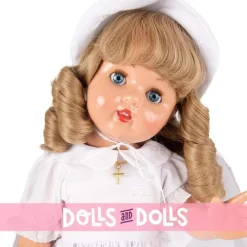 Poupée Mariquita Pérez 50 cm - Blonde dans une robe de communion vintage