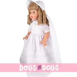 Poupée Mariquita Pérez 50 cm - Blonde dans une robe de communion vintage