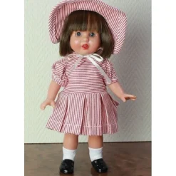 Poupée Mini Mariquita Pérez 21 cm - Ensemble rayé blanc et rouge