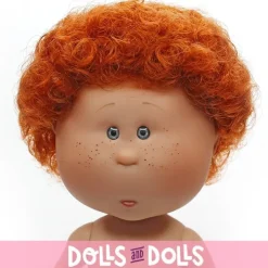 Poupée Nines d'Onil 23 cm - Little Mio aux cheveux roux bouclés et aux yeux gris - Sans vêtements