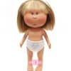 Poupée Nines d'Onil 23 cm - Little Mia aux cheveux blonds raides avec franges - Sans vêtements