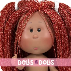 Poupée Nines d'Onil 23 cm - Little Mia avec des cheveux afro orange et des yeux bruns - Sans vêtements