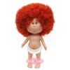 Poupée Nines d'Onil 23 cm - Little Mia aux cheveux bruns bouclés avec des reflets roux - Sans vêtements