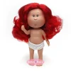 Poupée Nines d'Onil 23 cm - Little Mia aux cheveux roux ondulés et aux yeux gris - Sans vêtements