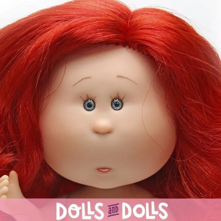 Poupée Nines d'Onil 23 cm - Little Mia aux cheveux roux ondulés et aux yeux gris - Sans vêtements