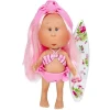 Poupée Nines d'Onil 23 cm - Little Mia summer avec cheveux roses, bandeau et un maillot de bain