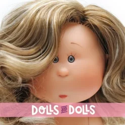 Poupée Nines d'Onil 23 cm - Little Mia aux cheveux bruns ondulés avec des mèches - Sans vêtements