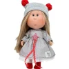 Poupée Nines d'Onil 23 cm - Little Mia Christmas - Blonde avec tenue de Noël grise
