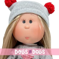 Poupée Nines d'Onil 23 cm - Little Mia Christmas - Blonde avec tenue de Noël grise