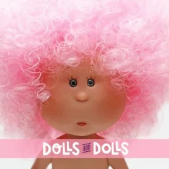 Poupée Nines d'Onil 23 cm - Little Mia aux cheveux bouclés roses - Sans vêtements