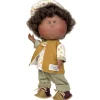 Poupée Nines d'Onil 23 cm - Little Mio brunette avec ensemble imprimé naturel