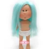 Poupée Nines d'Onil 23 cm - Little Mia aux cheveux bleus et raides - Sans vêtements