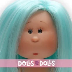Poupée Nines d'Onil 23 cm - Little Mia aux cheveux bleus et raides - Sans vêtements