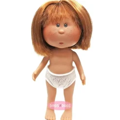 Poupée Nines d'Onil 23 cm - Little Mia aux cheveux roux raides avec franges - Sans vêtements