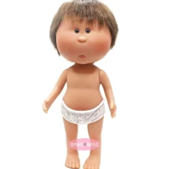 Poupée Nines d'Onil 23 cm - Little Mio aux cheveux bruns raides - Sans vêtements