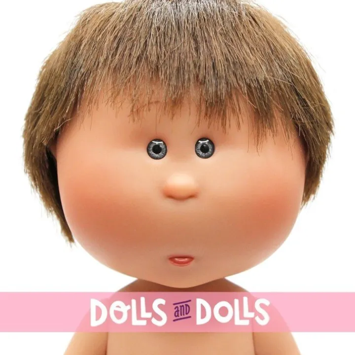 Poupée Nines d'Onil 23 cm - Little Mio aux cheveux bruns raides - Sans vêtements