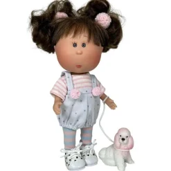 Poupée Nines d'Onil 23 cm - Little Mia Brune avec Animal de Compagnie