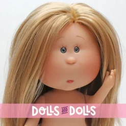 Poupée Nines d'Onil 23 cm - Little Mia blonde aux cheveux lisses - Sans vêtements