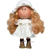 Poupée Nines d'Onil 30 cm - Mia avec cheveux orange avec robe et chapeau imprimés