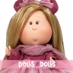 Poupée Nines d'Onil 30 cm - Mia blonde dans une robe en tulle rose